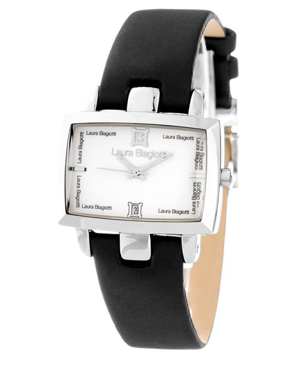 Laura Biagiotti Black Leather Dress Watch