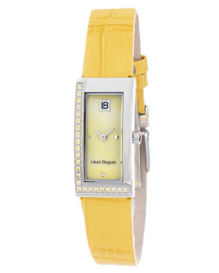 Laura Biagiotti Yellow Leather Dress Watch