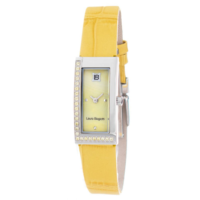 Laura Biagiotti Yellow Leather Dress Watch