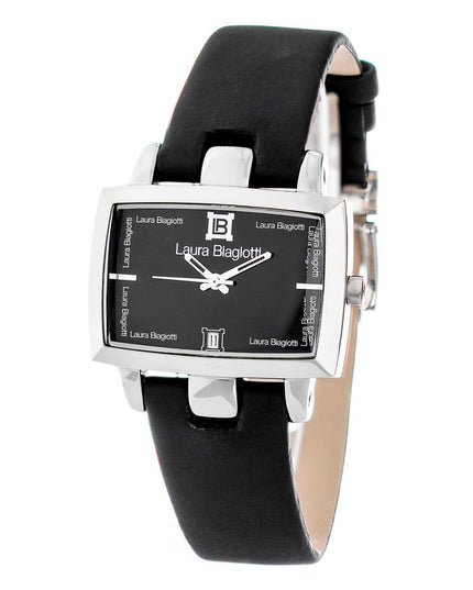 Laura Biagiotti Black Leather Dress Watch
