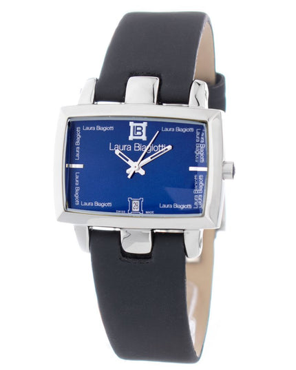 Laura Biagiotti Black Leather Dress Watch