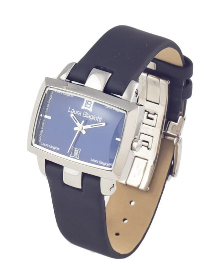 Laura Biagiotti Black Leather Dress Watch