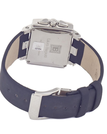 Laura Biagiotti Black Leather Dress Watch