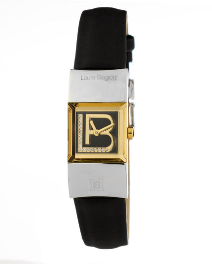 Laura Biagiotti Black Leather Dress Watch