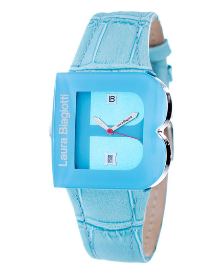 Laura Biagiotti Blue Leather Dress Watch