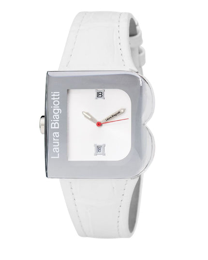 Laura Biagiotti White Leather Dress Watch