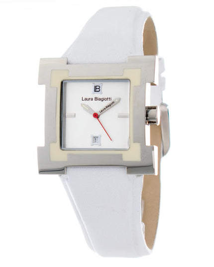 Laura Biagiotti White Leather Dress Watch