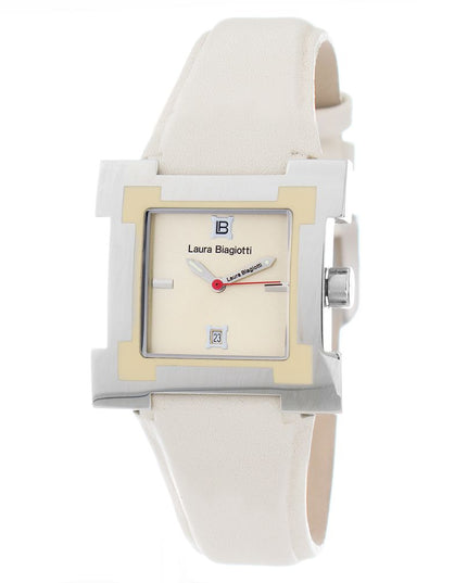 Laura Biagiotti Beige Leather Dress Watch