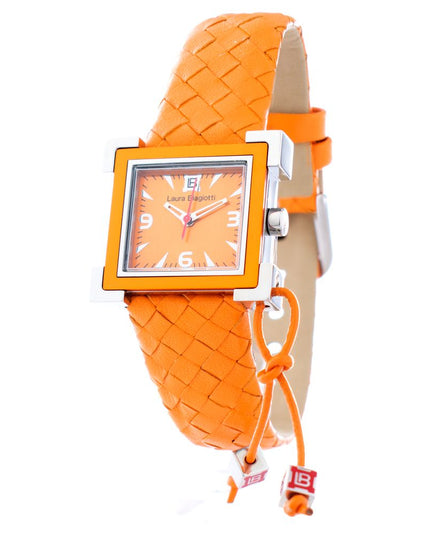 Laura Biagiotti Orange Leather Dress Watch
