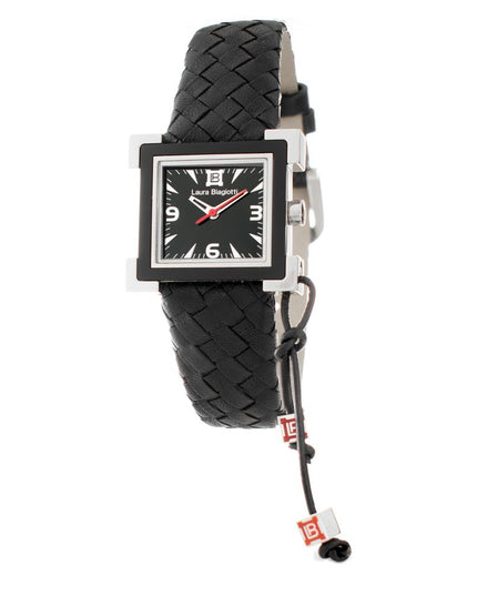 Laura Biagiotti Black Leather Dress Watch