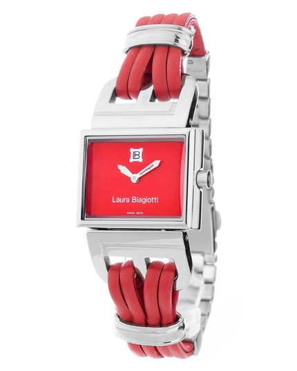 Laura Biagiotti Red Leather Dress Watch
