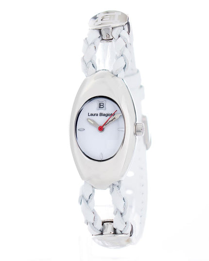 Laura Biagiotti White Leather Dress Watch