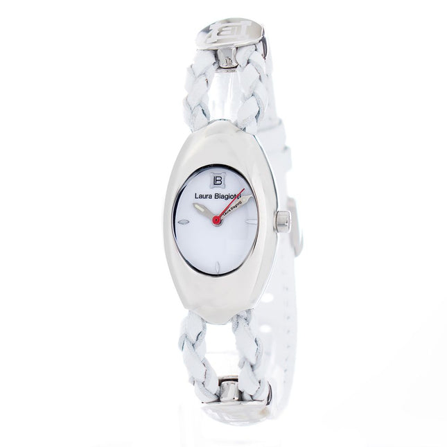Laura Biagiotti White Leather Dress Watch
