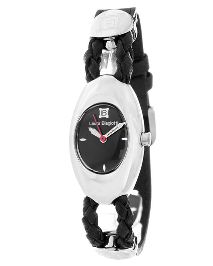 Laura Biagiotti Black Leather Dress Watch