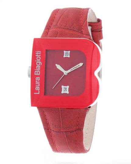 Laura Biagiotti Red Leather Dress Watch