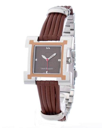 Laura Biagiotti Brown Leather Dress Watch