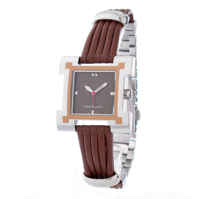 Laura Biagiotti Brown Leather Dress Watch