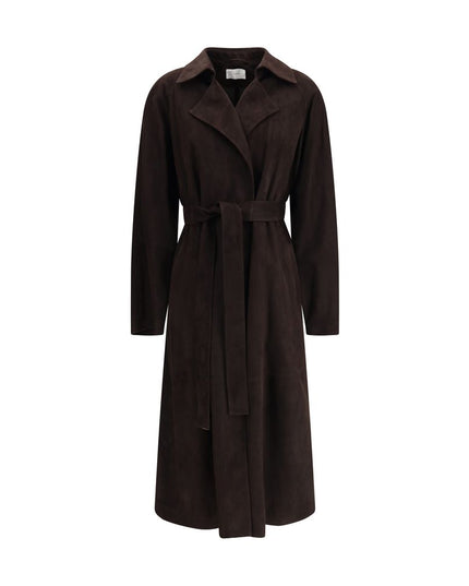 The Row Brown Lamb Leather Coat