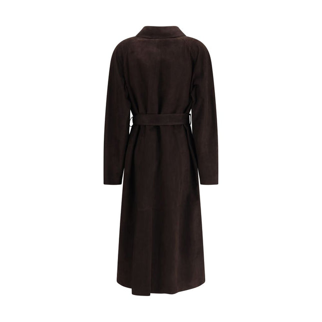 The Row Brown Lamb Leather Coat