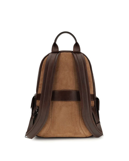 Brunello Cucinelli Brown Calf Leather Bos Taurus Backpack