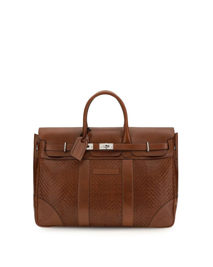 Brunello Cucinelli Brown Calf Leather Bos Taurus Backpack