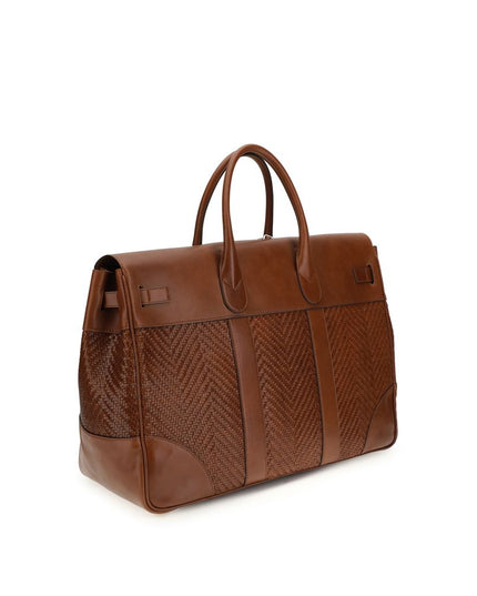 Brunello Cucinelli Brown Calf Leather Bos Taurus Backpack