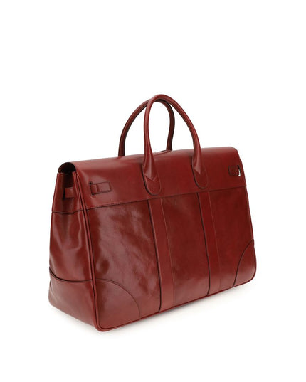Brunello Cucinelli Bordeaux Calf Leather Bos Taurus Luggage And Travel