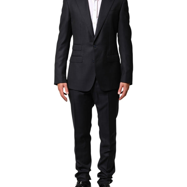 Dolce & Gabbana Black Wool Single Breasted Men 2 Piece Suit