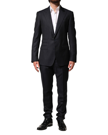 Dolce & Gabbana Black Wool Single Breasted Men 2 Piece Suit