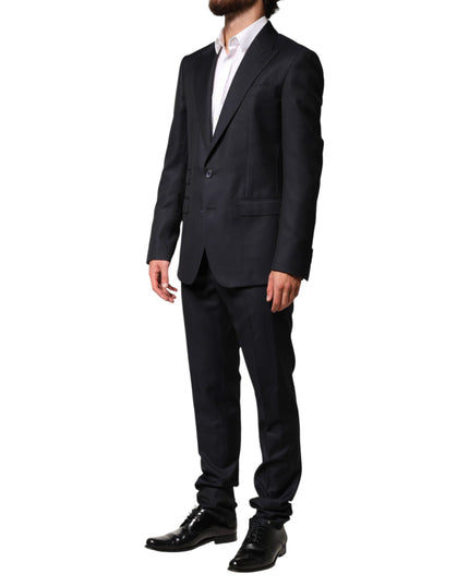 Dolce & Gabbana Black Wool Single Breasted Men 2 Piece Suit