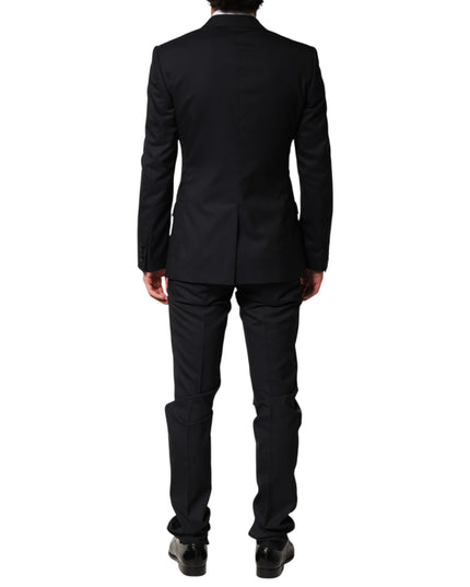 Dolce & Gabbana Black Wool Single Breasted 3 Piece Men Suit