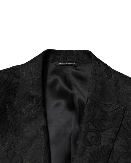 Dolce & Gabbana Black Brocade Single Breasted 2 Piece Suit