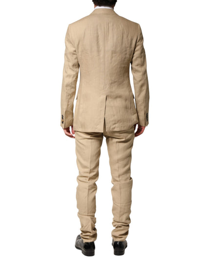 Dolce & Gabbana Beige Linen Single Breasted 2 Piece Suit