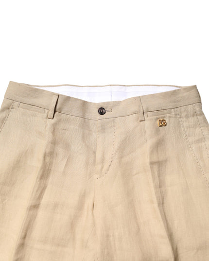 Dolce & Gabbana Beige Linen Single Breasted 2 Piece Suit