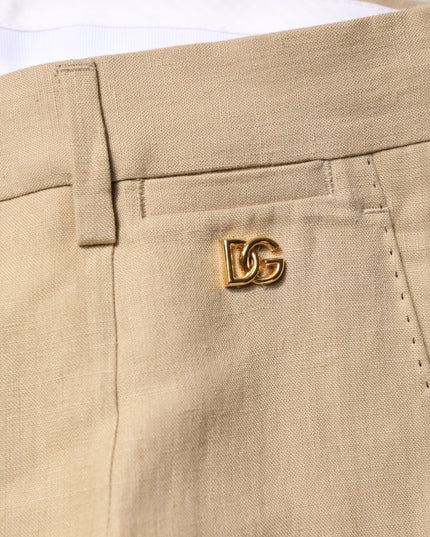 Dolce & Gabbana Beige Linen Single Breasted 2 Piece Suit