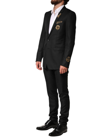 Dolce & Gabbana Black Embellished Single Breasted 2 Pc Suit