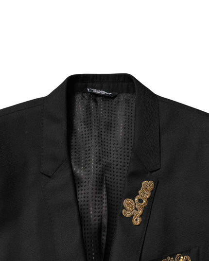 Dolce & Gabbana Black Embellished Single Breasted 2 Pc Suit