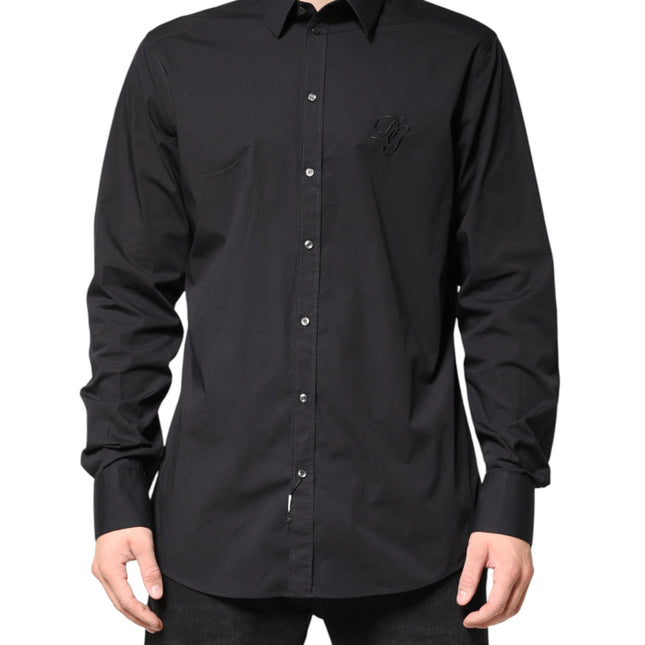 Dolce & Gabbana Black GOLD Cotton Men Dress Formal Shirt