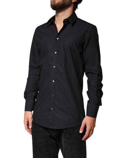 Dolce & Gabbana Black GOLD Cotton Men Dress Formal Shirt
