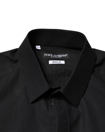 Dolce & Gabbana Black GOLD Cotton Men Dress Formal Shirt