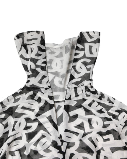 Dolce & Gabbana White DG Logo Long Sleeves Turtleneck Top