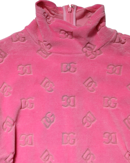 Dolce & Gabbana Pink Logo Monogram Long Sleeve Jumpsuit  Dress
