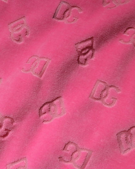Dolce & Gabbana Pink Logo Monogram Long Sleeve Jumpsuit  Dress