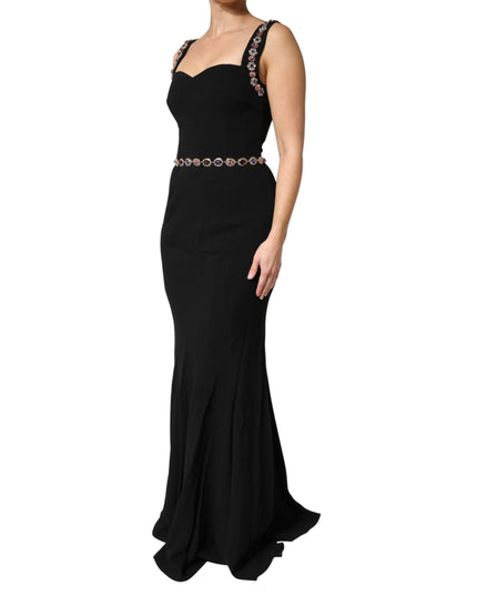 Dolce & Gabbana Black Embellished Sheath MermaidGown Dress