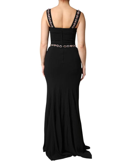 Dolce & Gabbana Black Embellished Sheath MermaidGown Dress