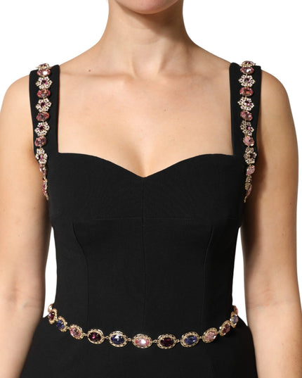 Dolce & Gabbana Black Embellished Sheath MermaidGown Dress