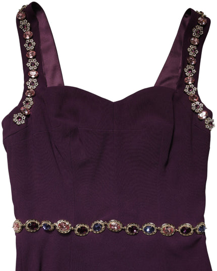 Dolce & Gabbana Violet Embellished Sheath Mermaid Gown Dress