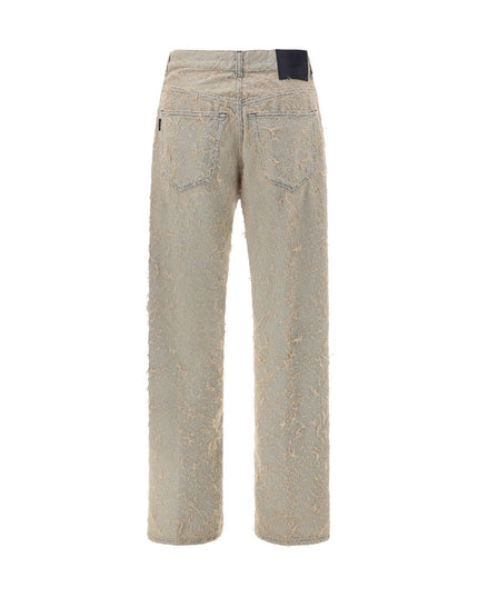 Haikure Light Blue Cotton Straight-Leg Jeans