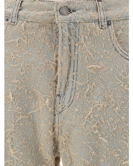 Haikure Light Blue Cotton Straight-Leg Jeans