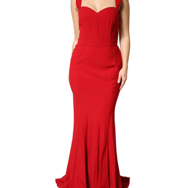 Dolce & Gabbana Red Viscose Sheath Mermaid Long Gown Dress